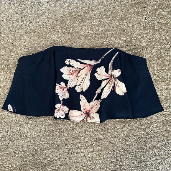 NWT Strapless Floral Crop Top Size 10 - Picture 2 of 6